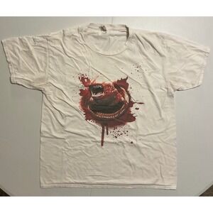 VTG Y2K Alien Chestburster Graphic T Shirt Cotton Horror Movie Tee Mens XL
